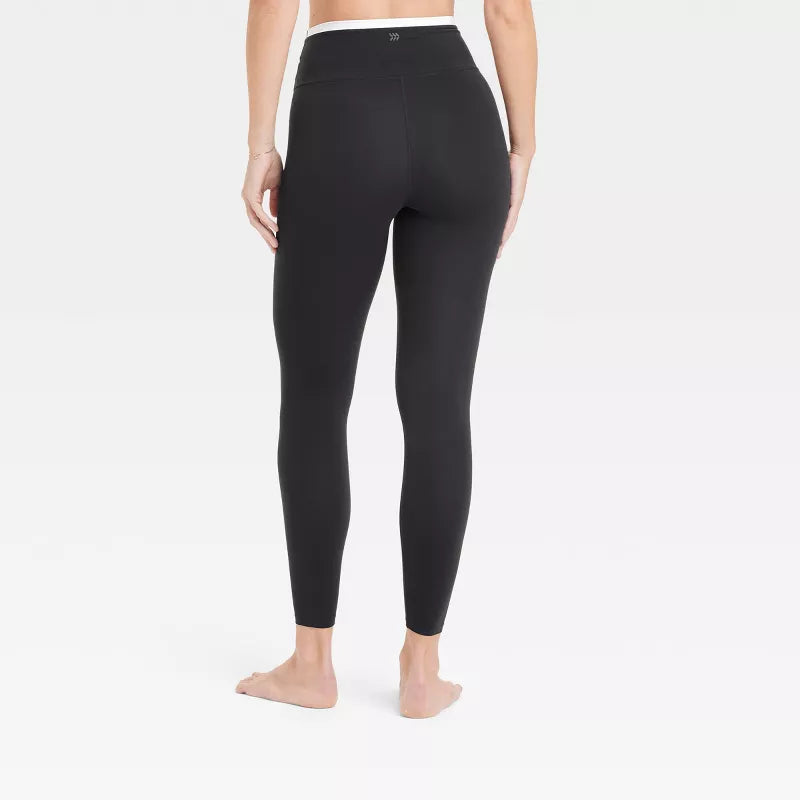 Leggings de cintura alta, suaves, con ribetes y cintura en V de 7/8 para mujer Everyday - All In Motion™