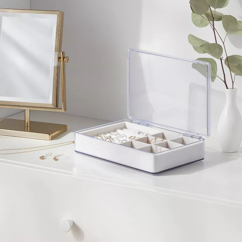 Organizador de accesorios de acrílico con tapa - Brightroom™: caja de almacenamiento de joyas transparente