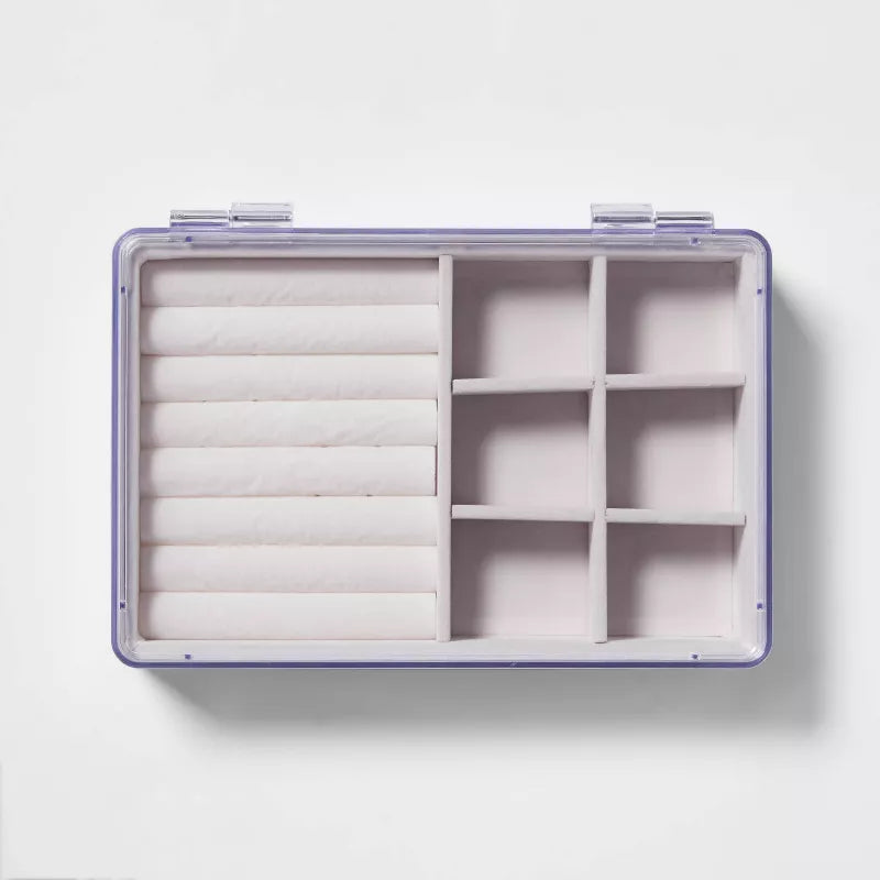 Organizador de accesorios de acrílico con tapa - Brightroom™: caja de almacenamiento de joyas transparente